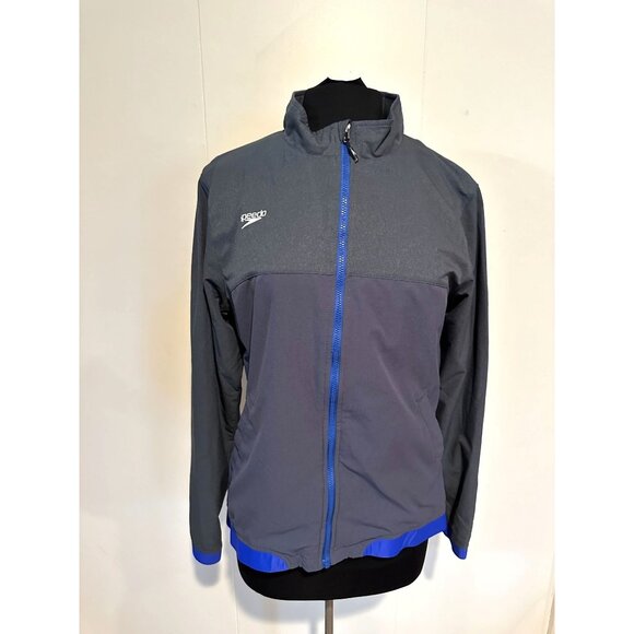 Speedo Full-Zip Jacket – Size Large – Gray & Blue – Lightweight Activewear - Picture 1 of 10